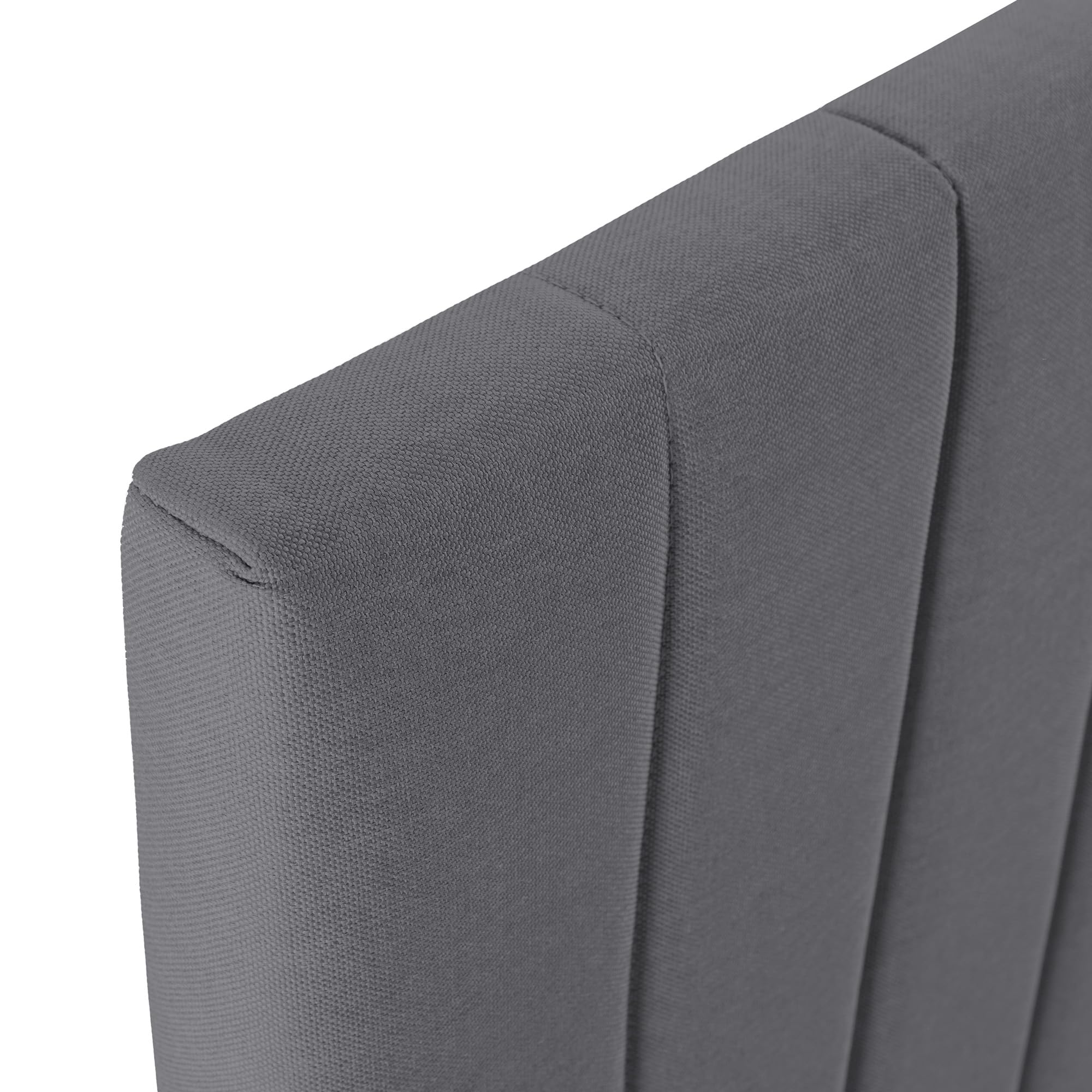 HOMN LIVING Base Imbottita + testiera Eris 160x200 cm Grigio Scuro, 30 cm Altezza
