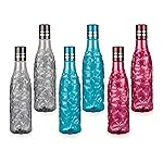 Unbreakable Plastic Water Bottle I Leak Proof I BPA Free Food Grade Fridge Water Bottle I Ideal for Gym, Office, Home, Travel, College, Easy to Clean, 1 Litre Each, Set of 6, Assorted