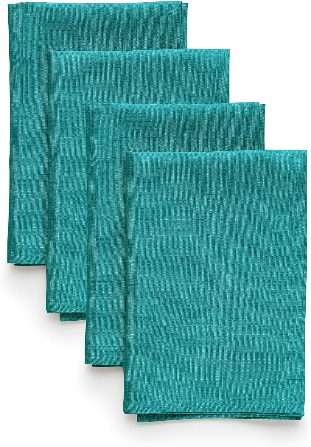 Solino Home Linen Cloth Napkins Set of 4-100% Pure Linen Teal Dinner Napkins 20 x 20 Inch for Mothers Day - Fete, Handcrafted and Machine Washable