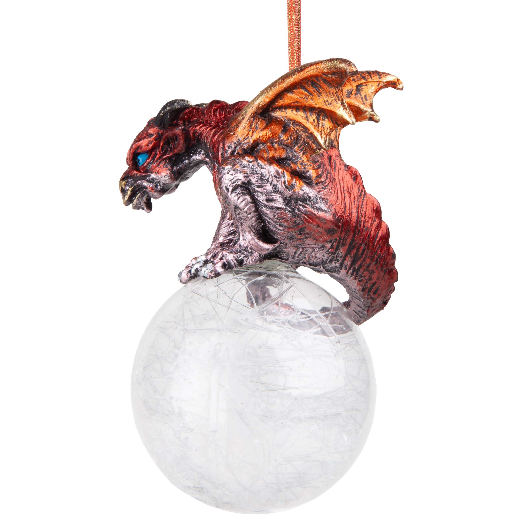 Design Toscano The Pensive Percher Dragon 2018 Collectible Holiday Ornament, Resin, Full Color, 9 cm,Christmas - Image 4
