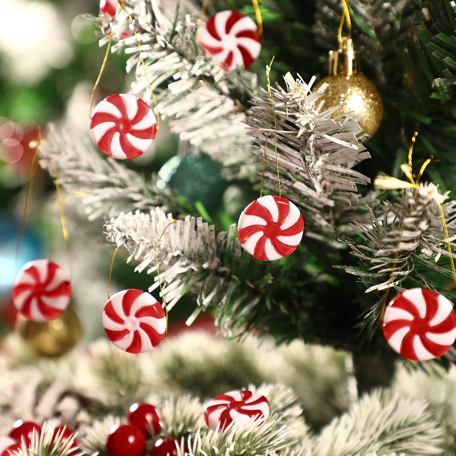 Lot De 18 Décorations De Noël En Acrylique - Pendus Pour Sapin, Roses, Bleus Et Transparents