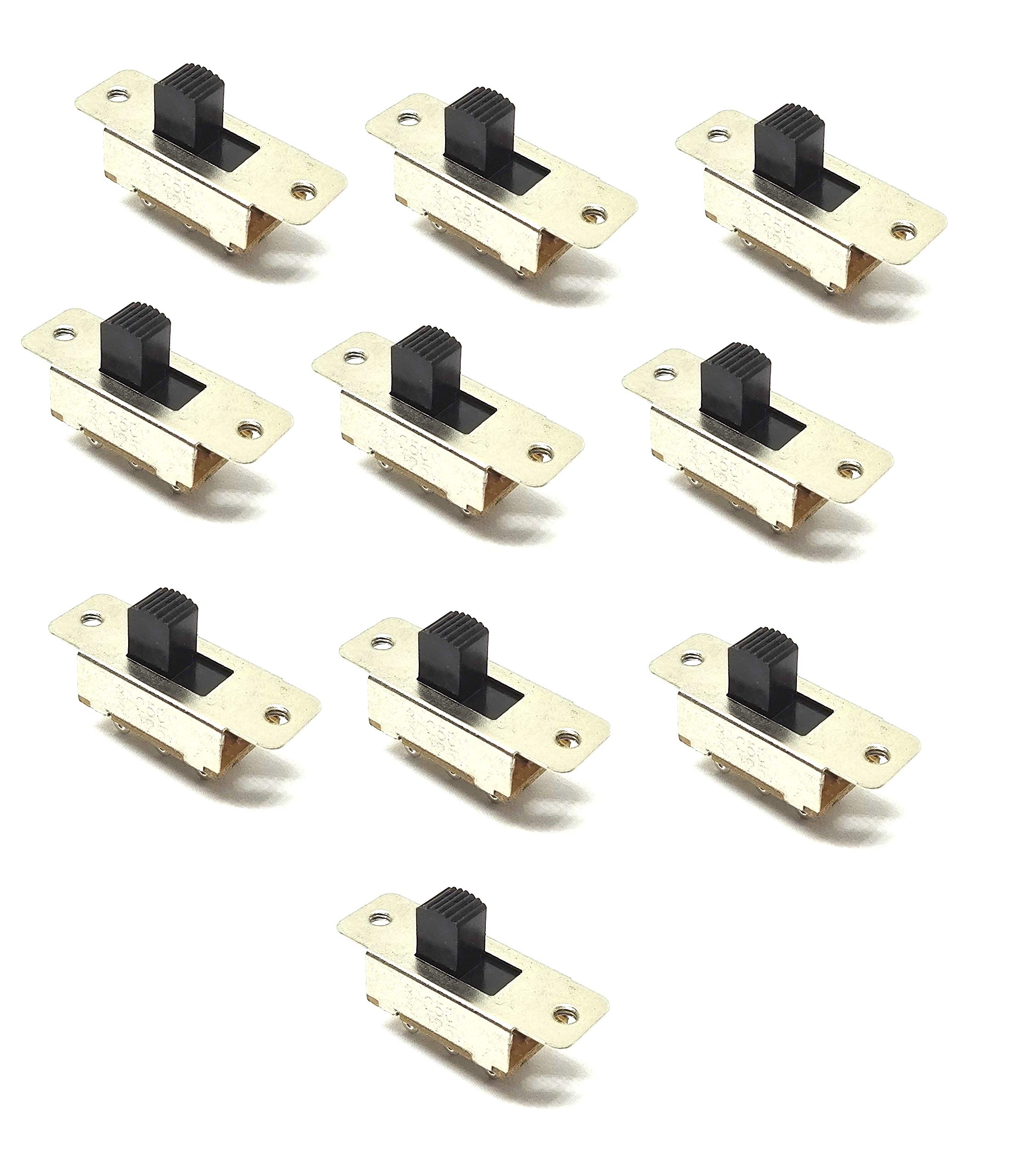 2脚目 INVENTO 10Pcs DPDT ON-Off 6 Pin 2 Position Slide Switch 3A/6A AC