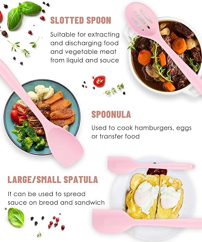 Miniatura 5 de Juego de utensilios de cocina juego de 12 utensilios de cocina de silicona apto para lavavajillas juego de espátulas resistentes al calor de 392 F