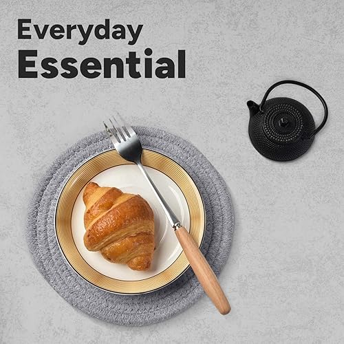 Miniatura 6 de Juego de 3 salvamanteles para platos calientes, salvamanteles para ollas y sartenes calientes, soportes resistentes al calor, posavasos elegantes,