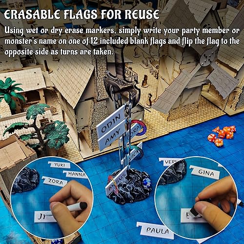 Miniatura 4 de DND Initiative Tracker y juego de dados poliédricos de metal con bala  Una fusión de estilo medieval y moderno para un juego mejorado en mazmorras y