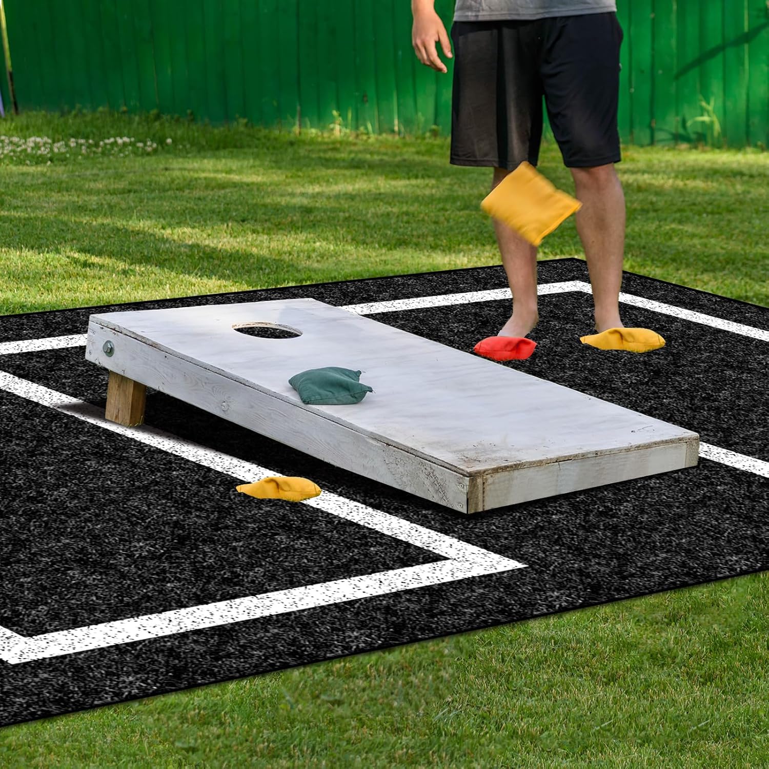 2 Pcs Cornhole Mats 60 x 96 Professional Cornhole Pitch Pads Cornhole Board Pad from Slipping Cornhole Mats for Under The Boards Keep Tossing Bags Clean and Secure Footing
