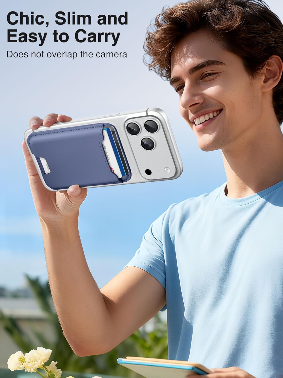 TopMade for Magsafe Wallet, Strongest Magnetic Card Holder for iPhone 17, iPhone 16/15/14/13/12 Series, Leather Magnetic Phone Wallet with Powerful Magnet, Card RFID Blocking, Fit 4 Cards, Purple - Image 7