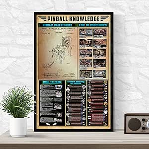 Amazon.com: VINASIA Unframed Poster Pinball Knowledge- House Decor ...