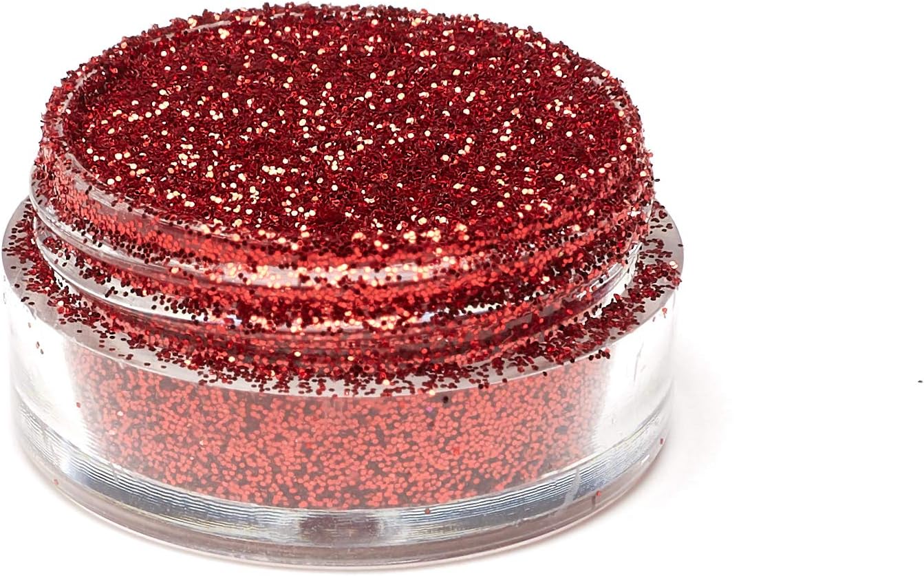 Ultra Fine Glitter/Nail Art Floristry Dust/Wine Glass & Crafting Glitters/Card Making Supplies / 0.008" Pack of Glitter 10g 25g 50g 100g (Red, 10g)