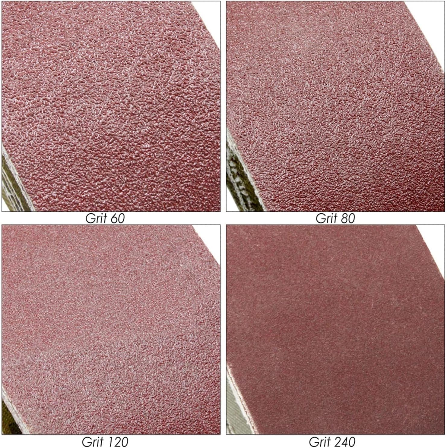 Rotolo di carta vetrata, carta vetrata fine, 5 pezzi 100x610mm Nastro abrasivo 4x24" Carta vetrata abrasiva all'ossido di alluminio for levigatrice a nastro Grana 60 80 120 240 for smerigliatura, affi