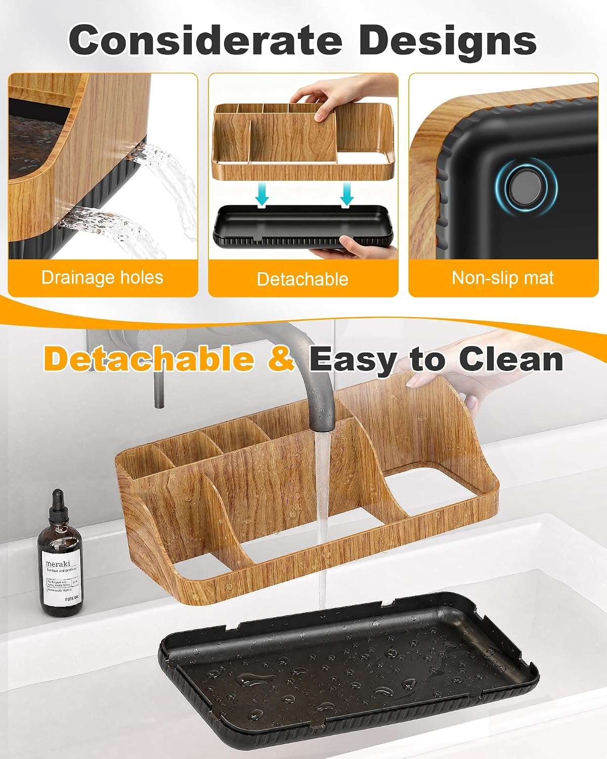 Bathroom Counter Organizer and Storage, Toothbrush Holder 7 Slots