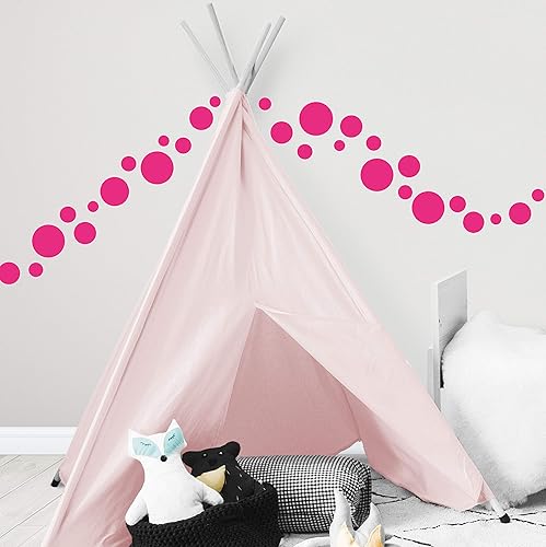 Miniatura 2 de Calcomanías de pared de lunares (63) calcomanías de decoración de pared para habitación de niñas, puntos de pared, círculo de vinilo para despegar y