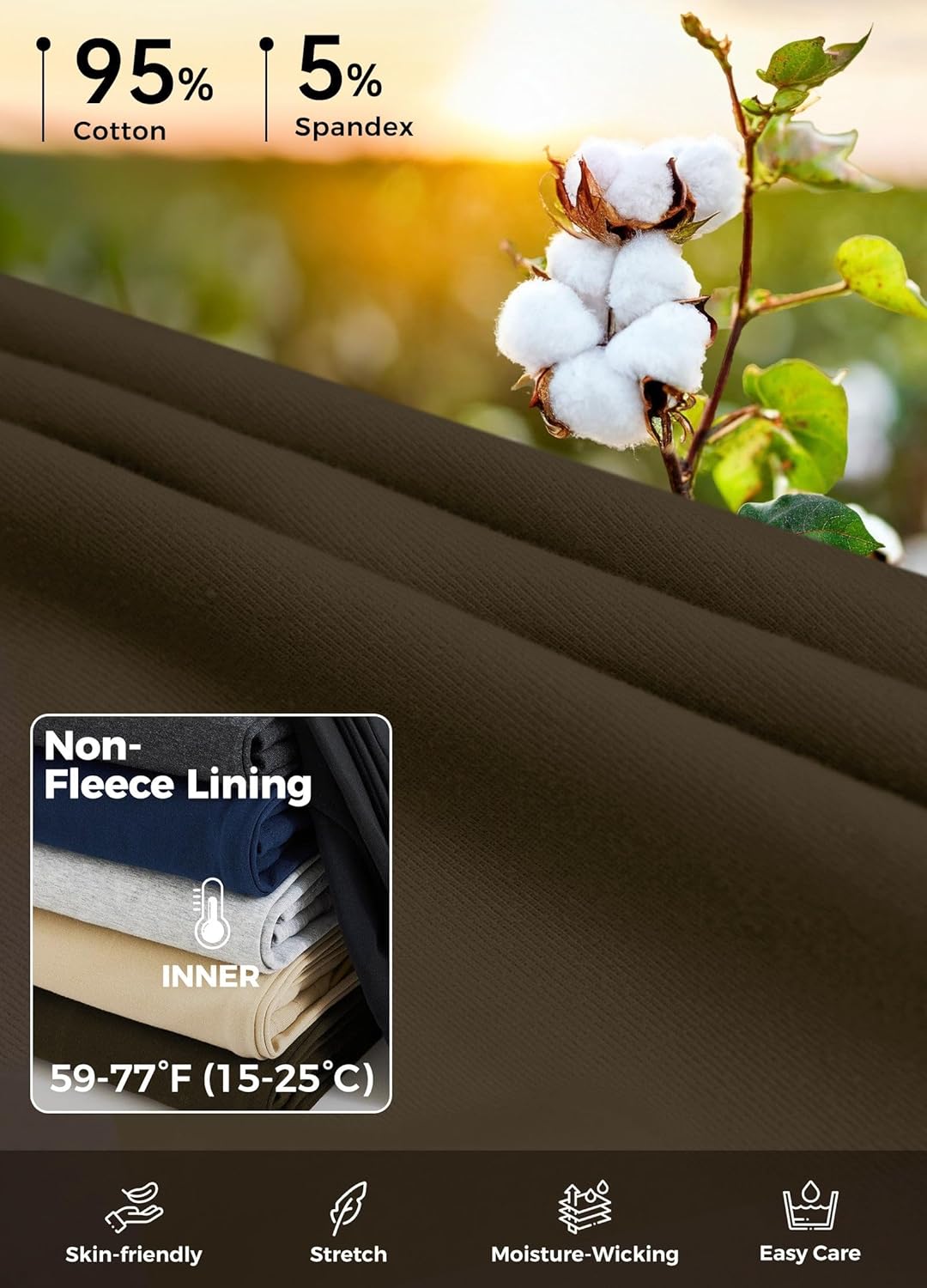 Willit Womens Wide Leg Sweatpant Hight Waisted Baggy Lounge Outside Fashion Pants with Pockets Cotton Casual Athletic Brown XXL 31" - Image 4