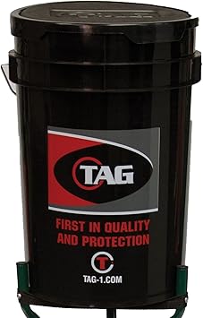 TAG Ball Bucket with Lid, 6 Gallon, Store and Transport Softballs and Baseballs Black