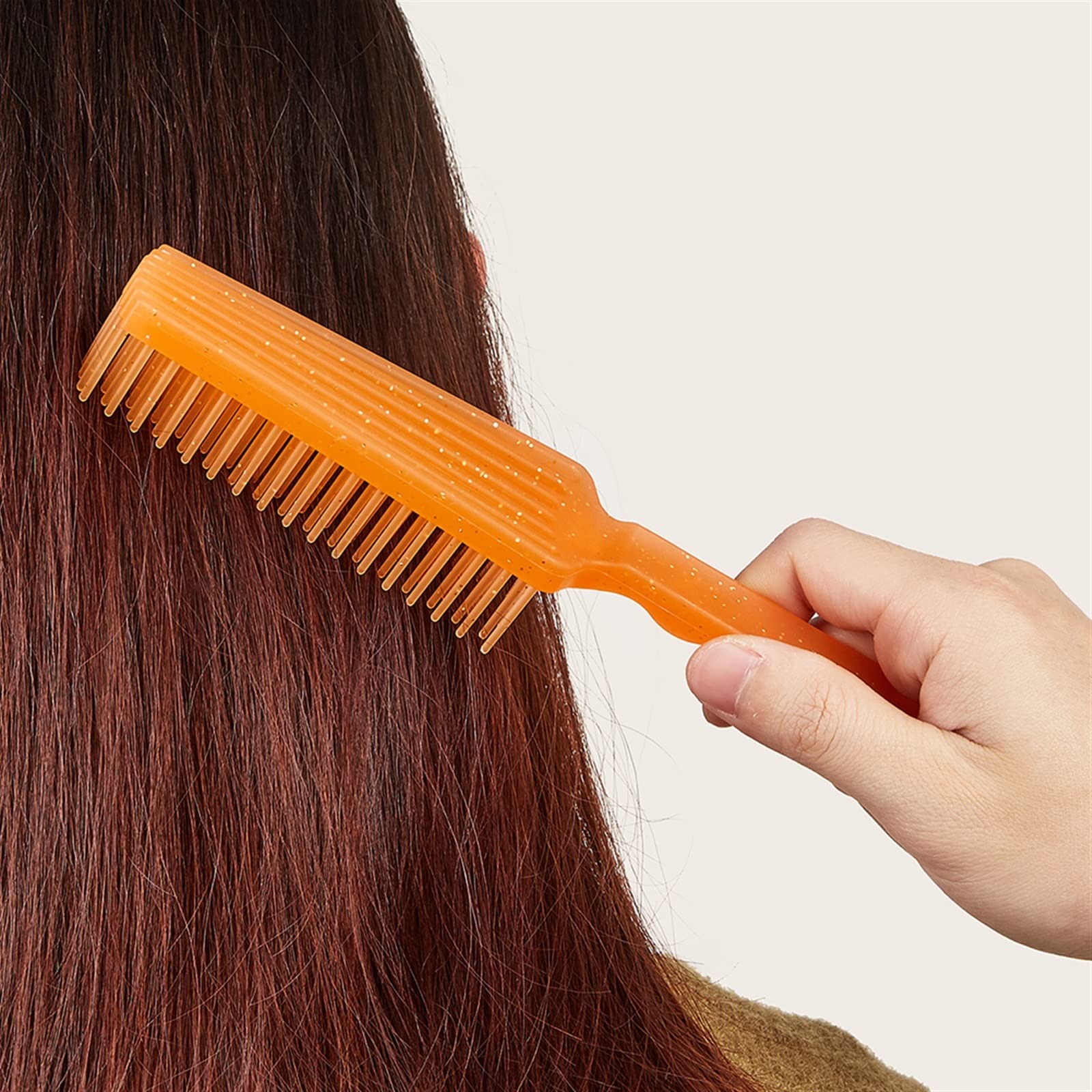 DieffematicSZ Grzebień Styling Hairdressing Comb, Plastic Massage, Multifunctional Straight Hair Rib Comb (Color : Roze)
