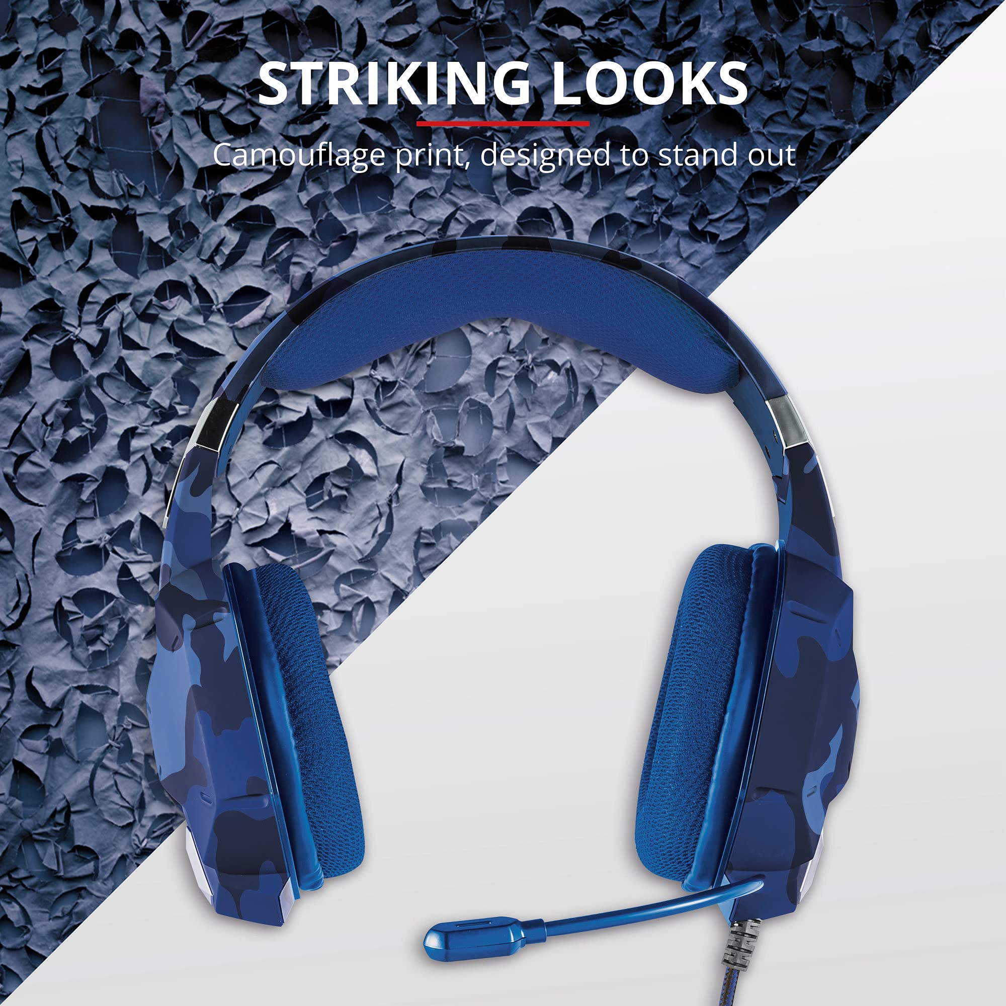 Trust Gaming 23249 Headset GXT 322D für PS4 und PS5 - Carus Kabelgebundene Gaming-Kopfhörer mit Flexiblem Mikrofon für PlayStation 4 und 5 - Blau, Medium