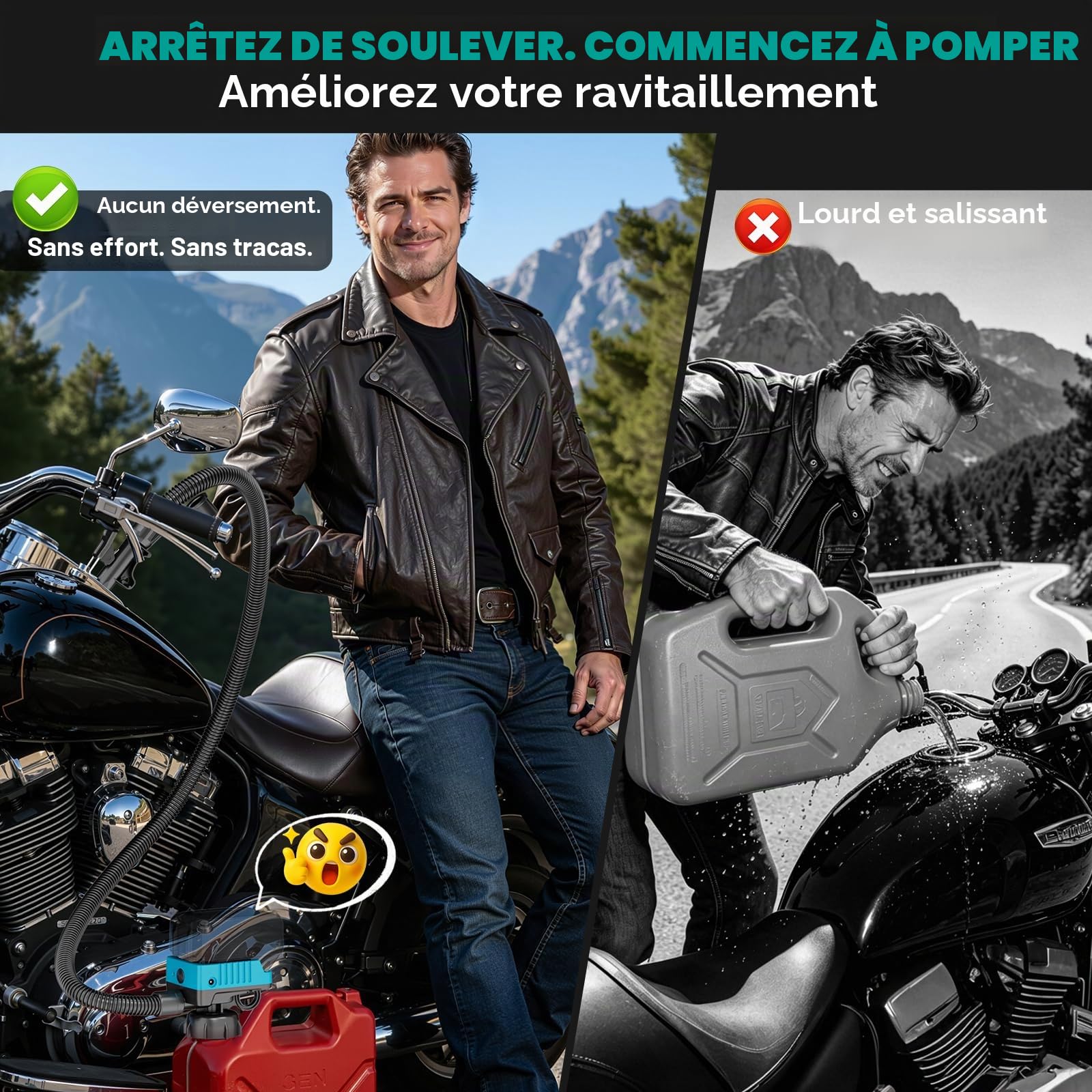Ecarke Pompe Electrique Carburant 5GPM avec Arrêt Automatique et Alerte Sonore, Compatible avec Batteries M-akita 18V, Tuyau 1,3m, Pompe a Carburant Adaptée Aux Machines D'extérieur(Outils Uniquement)