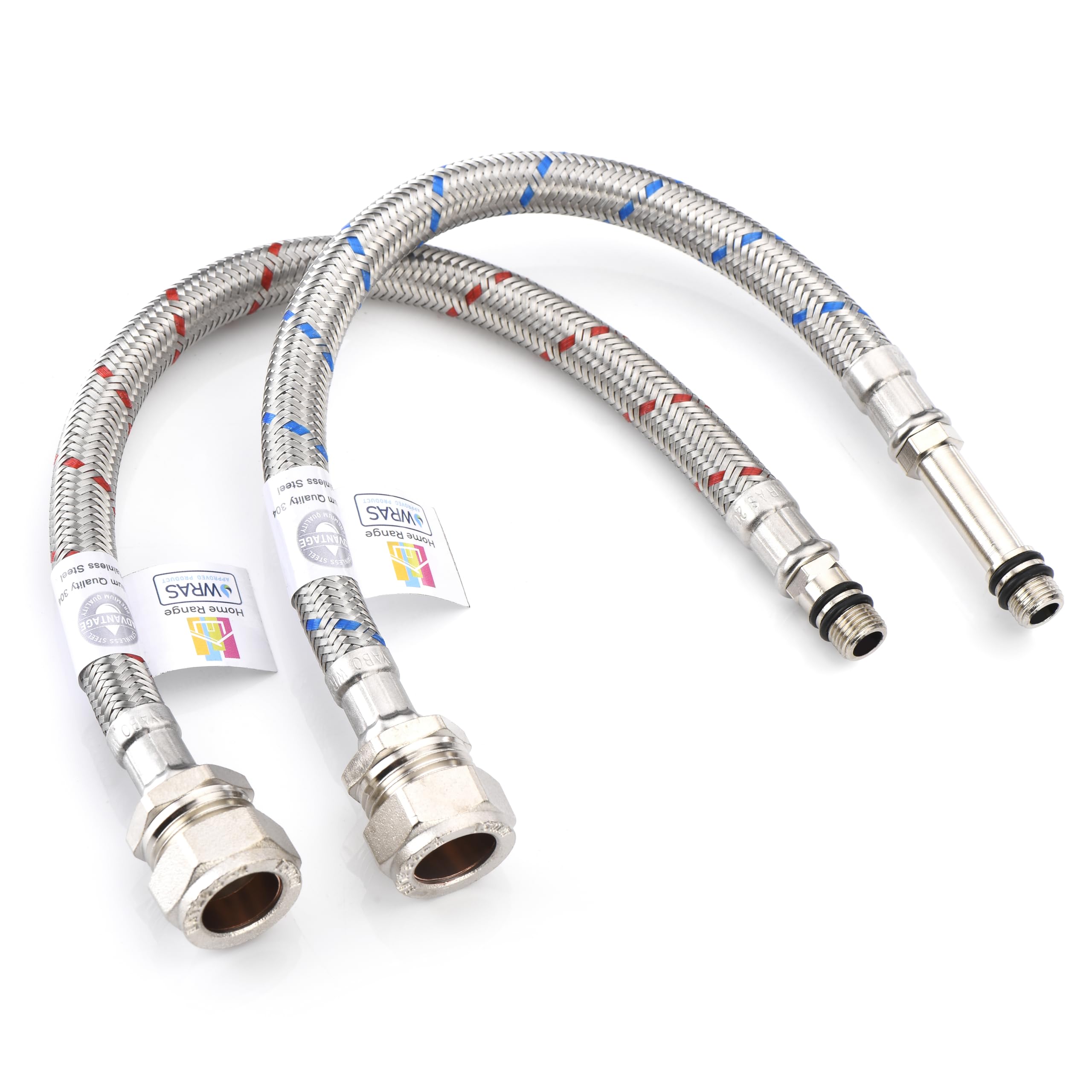 Home Range 300mm WRAS Approved 2X M10 (10mm) x 15mm Compression, Silver