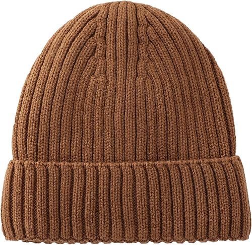 Vista 2 de Connectyle - Gorro de invierno con forro de felpa y puños para hombres y mujeres, gorro de lana con costuras, gorro de calavera cálido, gorro