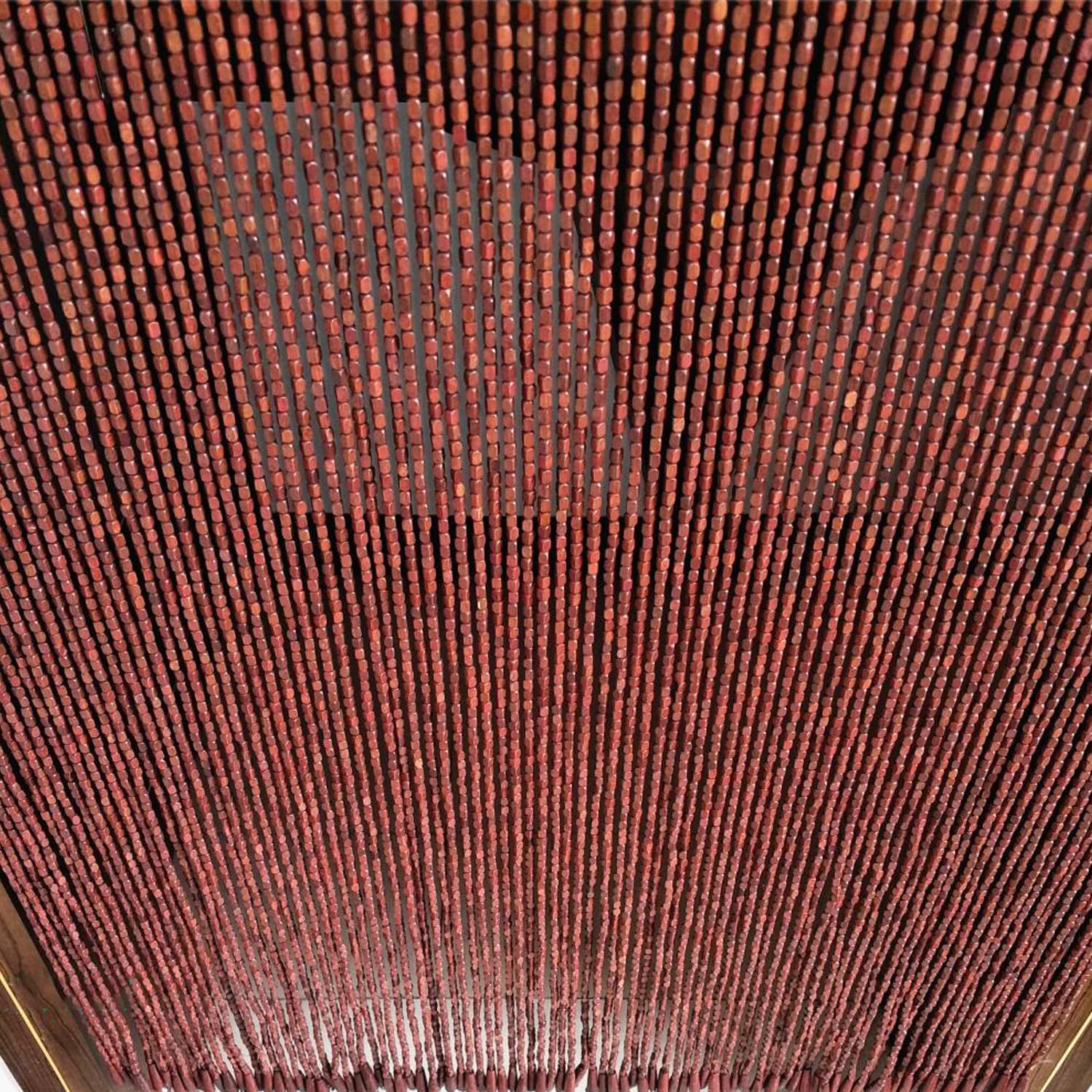 Cortina de Cuentas de bambú para Puertas, Cortinas de Cuentas de Madera Rojas, biombos para Salas de Estar, decoración divisoria, 100 cm x 100 cm.