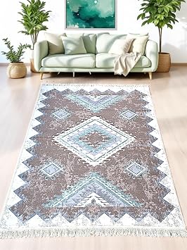 Rug Double Sided Usable Luxury Rug Washing Machine Washable Cotton Woven Rug