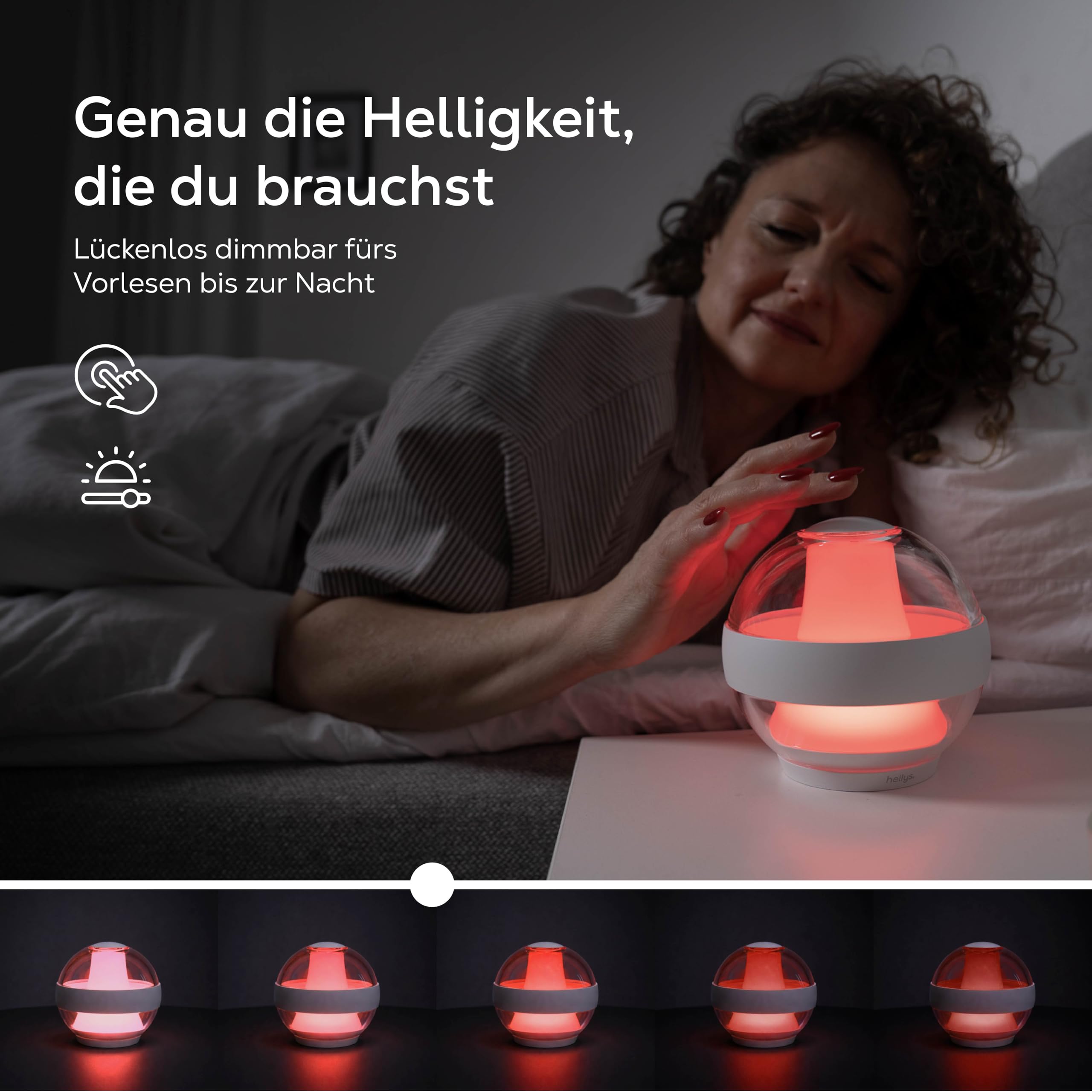 CleanSleep Nachtlicht – Rotlicht Lampe & warmes Abendlicht für ruhige Schlafroutinen – Dimmbares LED Licht mit Akku, Touchsteuerung & Deep Red Light
