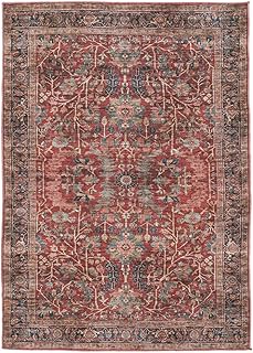RugVista Khalifa Oriental, Teppich, Moderne Teppiche, 200 x 300 cm, Rechteckig, Mittlerer Stapel, Wohnzimmer, Schlafzimmer, Küche, Maschinenwäsche, Oeko_tex_100, Rot