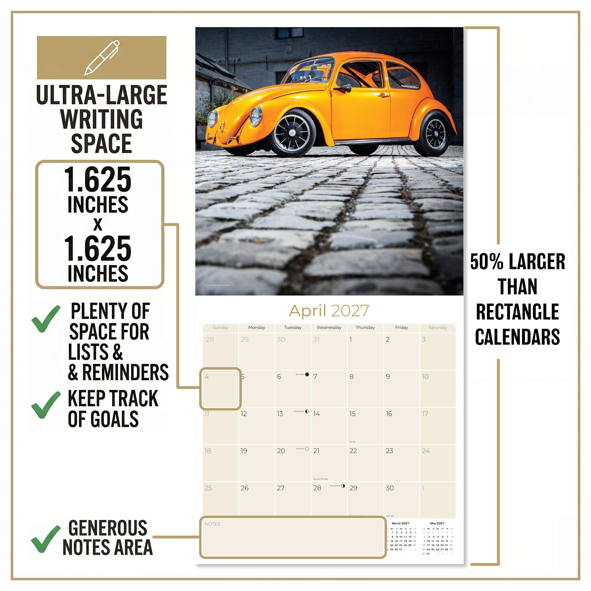 2027 Beetle Calendar - Tribute Classic Car Monthly Planner - 16