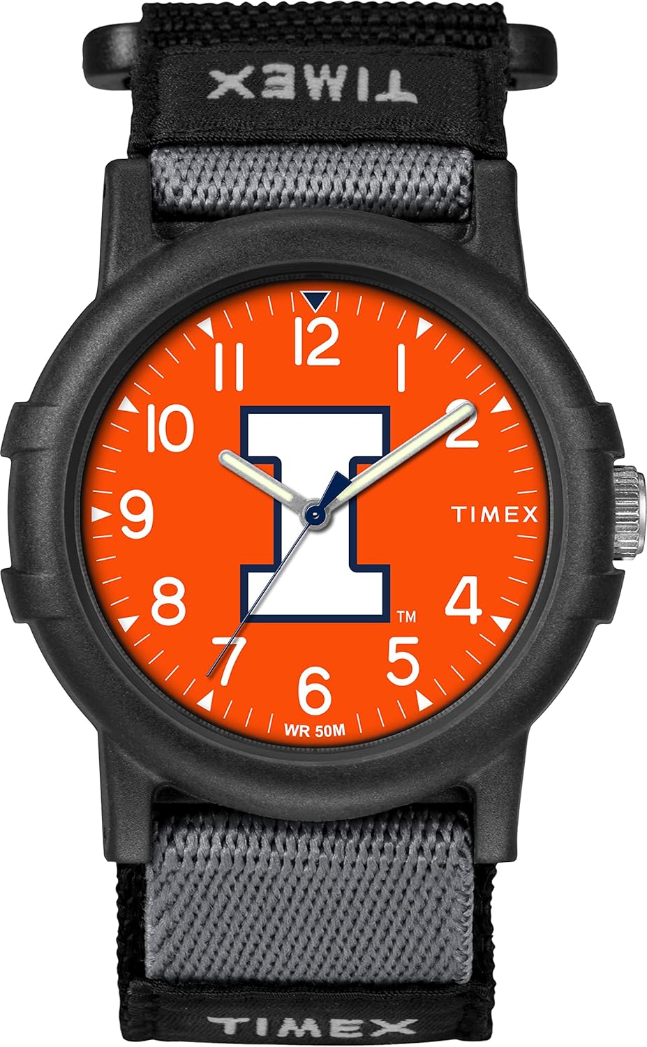 Timex Tribute Unisex Collegiate Recruit 38mm Watch - Illinois Illini Black Fabric Strap