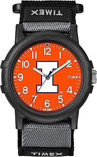 Tribute Unisex Collegiate Recruit 38mm Watch - Illinois Illini Black Fabric Strap
