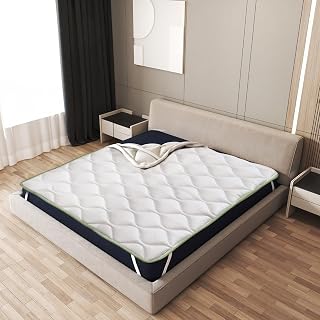 The White Stone Kühlende Matratzentopper 100 x 200 cm mit Elastikbändern | Matratzenauflage mit Cooler-Technologie und orthopädischen Eigenschaften | Höhe 4 cm | Atmungsaktiver, antibakterieller Bezug