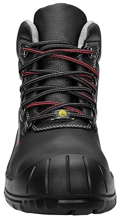 ELTEN Renzo GTX XW Mid ESD S3 CI Safety Shoes for Men and Women Leather Steel Toe Cap Lightweight Robust 46 Black