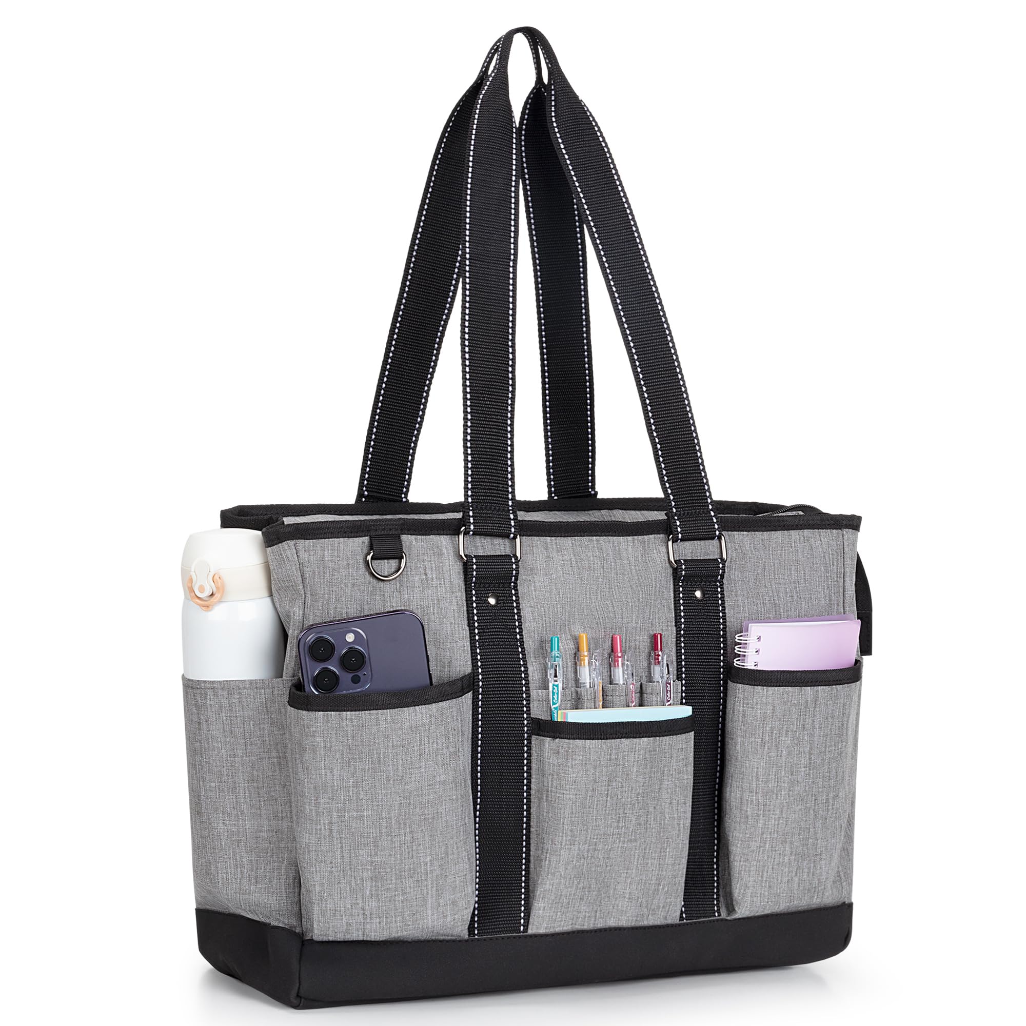 Damero Borsa per insegnanti, borsa da lavoro per insegnanti con custodia imbottita per laptop, borsa per insegnanti con tasche multiple per scuola, lavoro