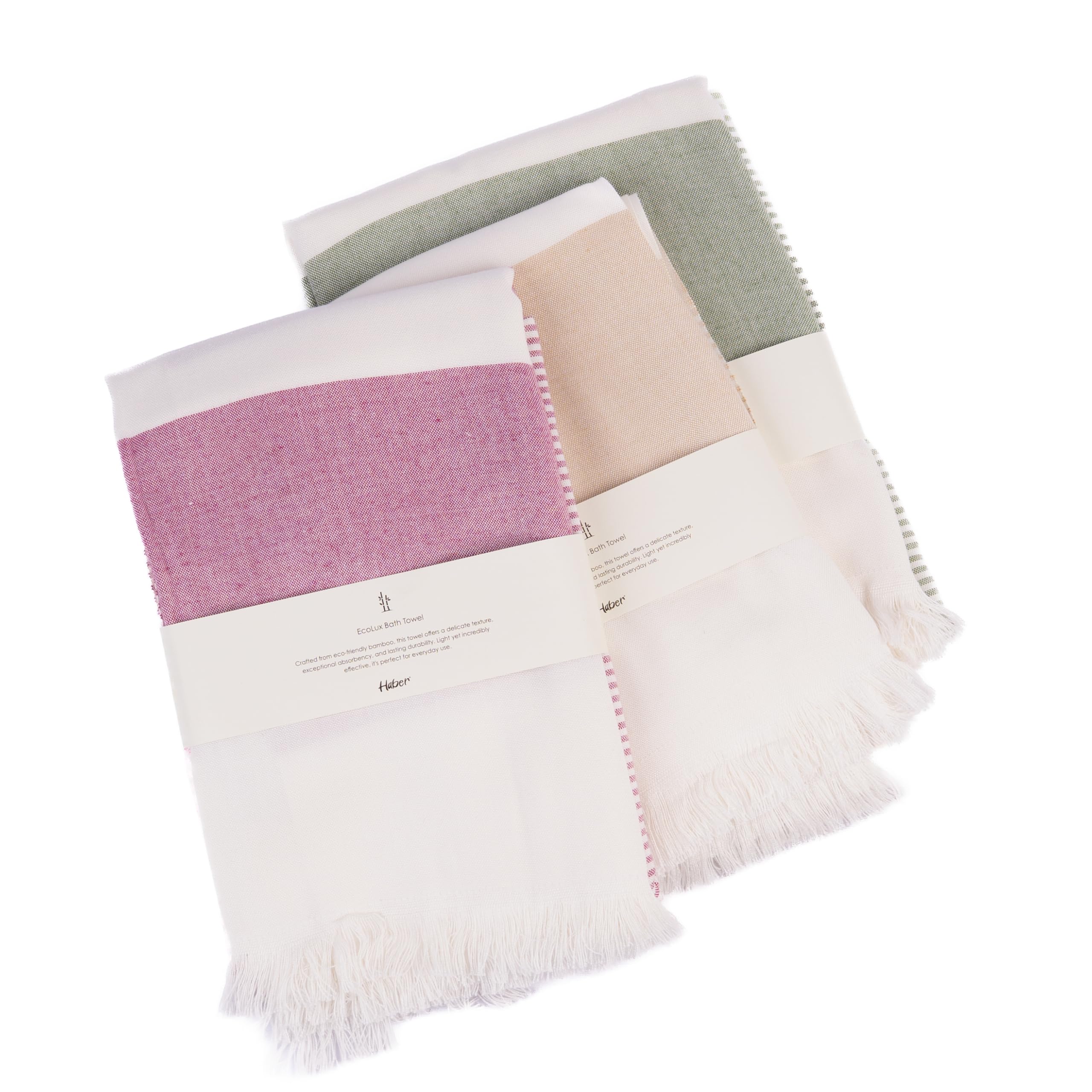 HABER 100% Bamboo Large Bath Towel Ultra Soft, Light Weight, & Quick Dry Towel for Bath, Travel, Gym, Beach, Pool, and Yoga | 76 X 152 cms Pack of 3 (Assorted Colours)-image-10
