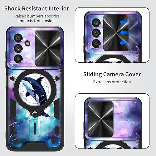 Vista 289 de Funda protectora híbrida para Samsung Galaxy A53 5G de 6.5 pulgadas y anillo giratorio de 360 grados, función atril, híbrida, de doble capa