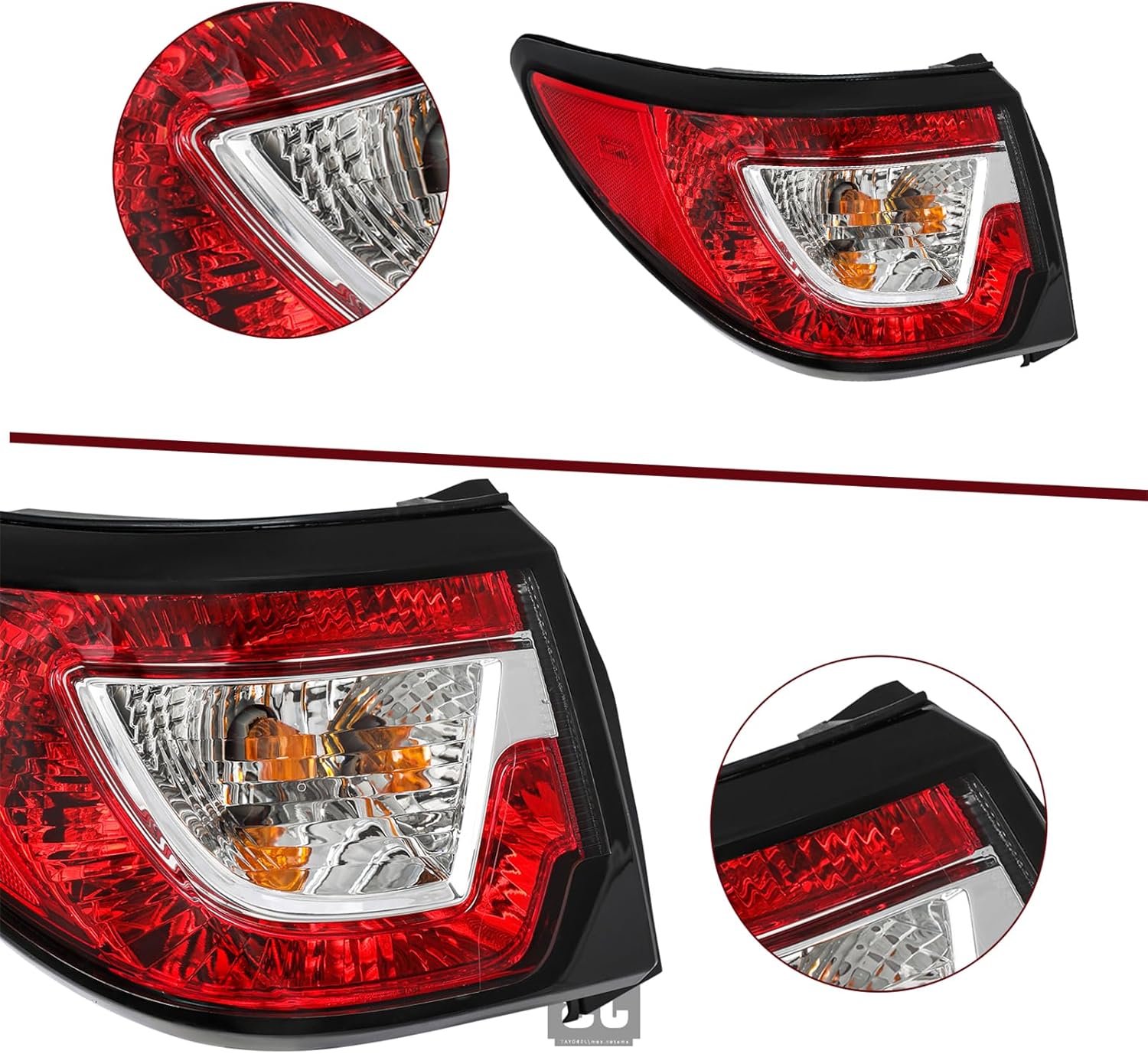 JSBOYAT Halogen Tail Light Fits for 2013-2017 Chevy Traverse Outer Rear Light Taillight Assembly OE Direct Replacement Brake Tail Lamp w/Bulbs LH Left Driver Side 84266019 23301756 GM2804112