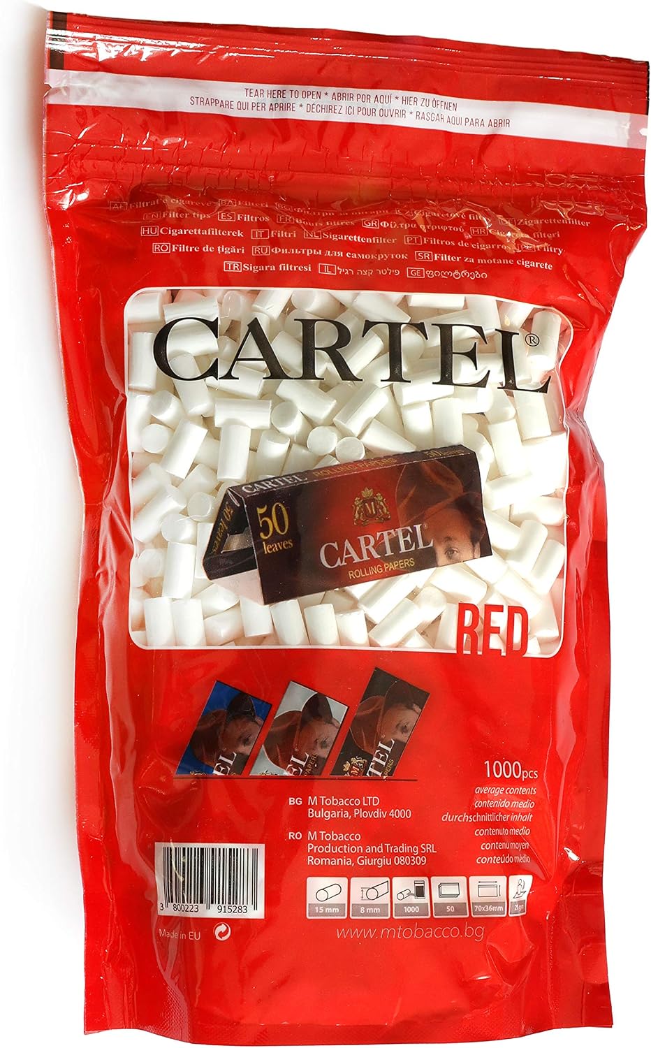 1000 filters - Cartel Regular 8mm filter tips + extra rolling paper - Image 3