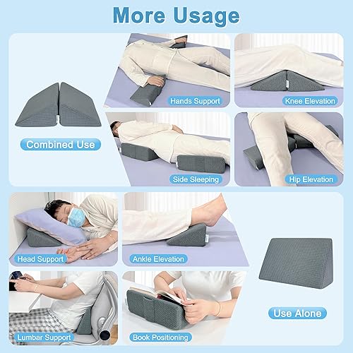 Miniatura 6 de KAAMOS Cojines de apoyo lateral para silla de ruedas, soporte lateral para silla de ruedas, cojín de cuña de soporte lateral para personas mayores,