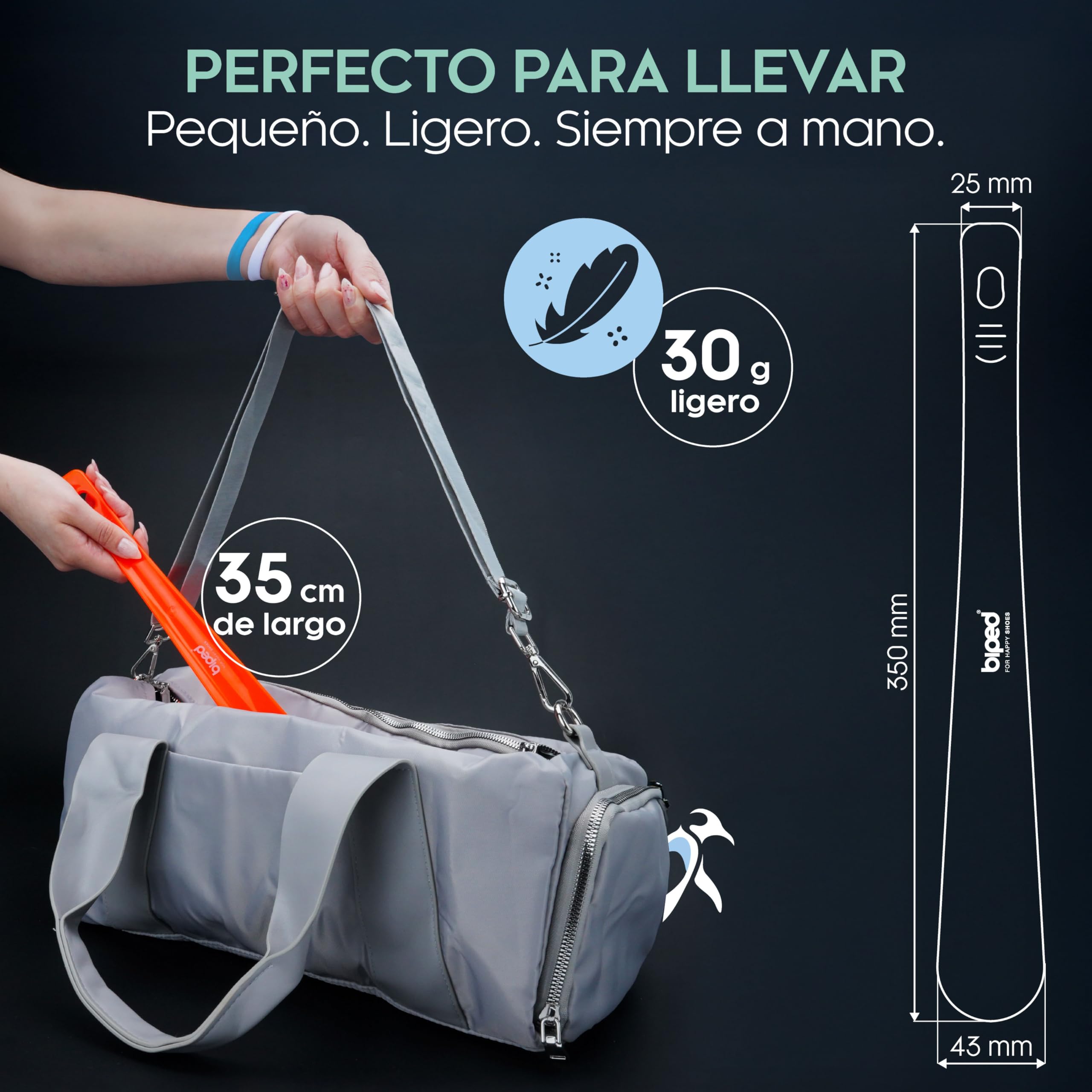 Calzador plastico 35 cm con agujero para colgar z1555(antracita metalizado)