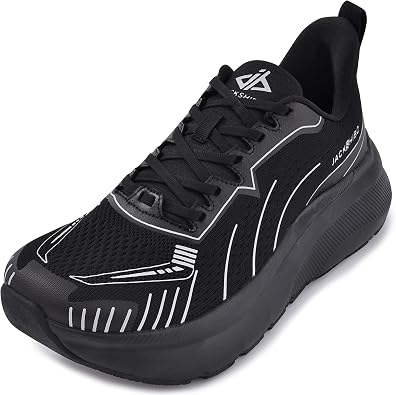 JACKSHIBO Slip in Men Hands Free Wide Toe Box Shoes Slip on Arch Support Wide Sneakers for Running Walking Tennis Athletic Plantar Fasciitis Orthopedic Shoe Zero Drop Cushion Thick Sole Width Shoes