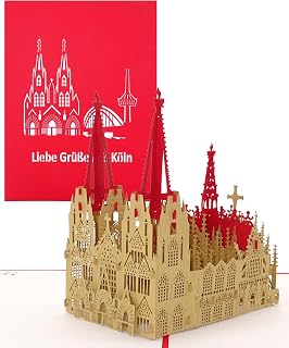 Pop Up tarjeta Catedral de Colonia – Tarjeta de Colonia, Catedral de Colonia tarjeta de felicitación, Colonia Souvenir, 3d tarjeta, tarjeta de Hojalata, tarjetas de felicitación Colonia
