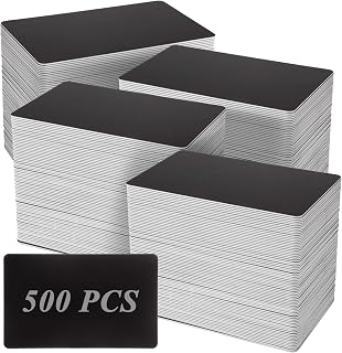 500 Pack Blank Business Cards CR80 30 Mil, Premium Blank Plastic Cards, Black Credit Card Sublimation Business Card Blanks PVC ID Cards for Photo ID Badge Printers