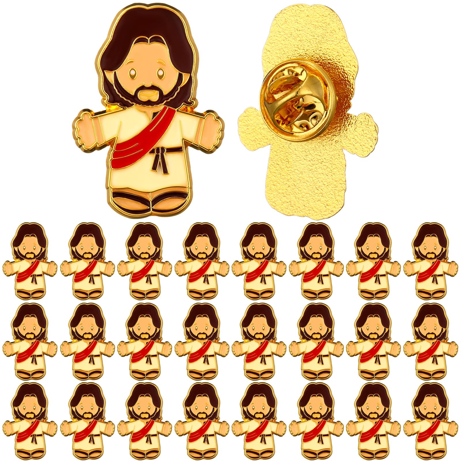 Yinkin Christian Jesus Pins Bulk Enamel Christian Lapel Pins Jesus Brooch Religious Party Favors for Easter Church