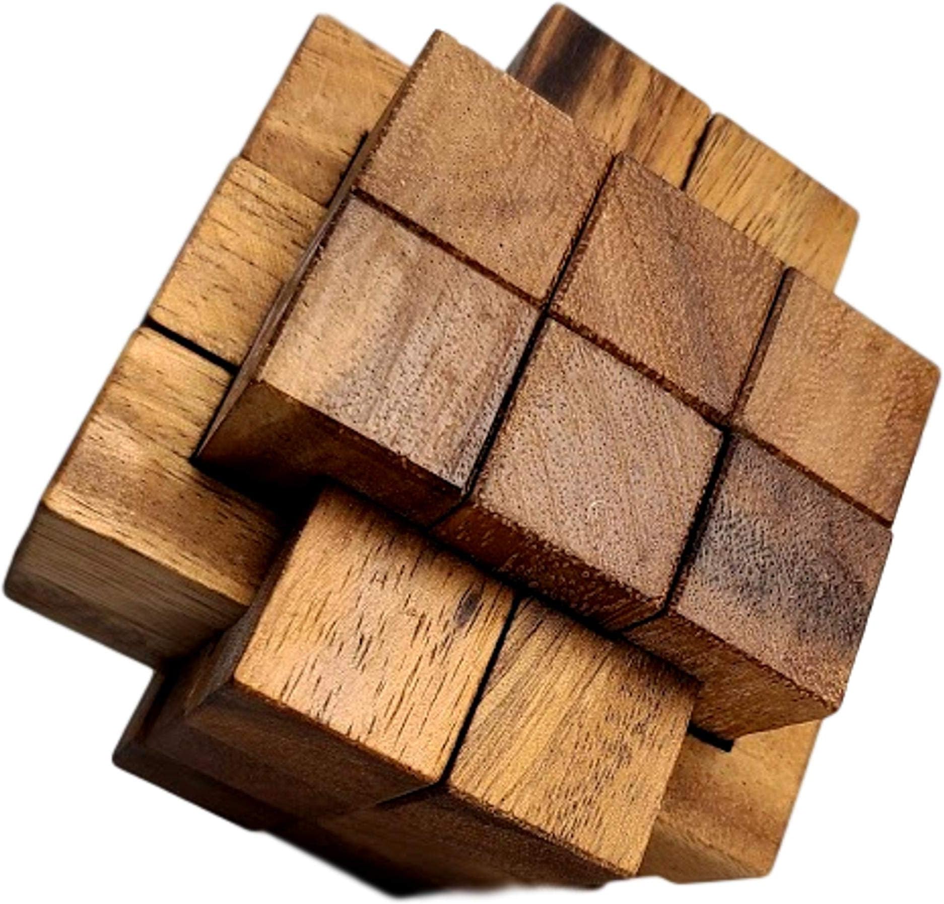 Creative Crafthouse Dragon Burr 6x6x6 - Expert Wooden Brain Teaser Puzzle for Adults (18 Pieces)