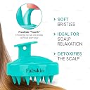 FABSKIN Hair Scalp Massager Shampoo Brush | Silicone Head Body Massager | Scalp Shower Hair Washing Brush (Aqua Green) gallery image