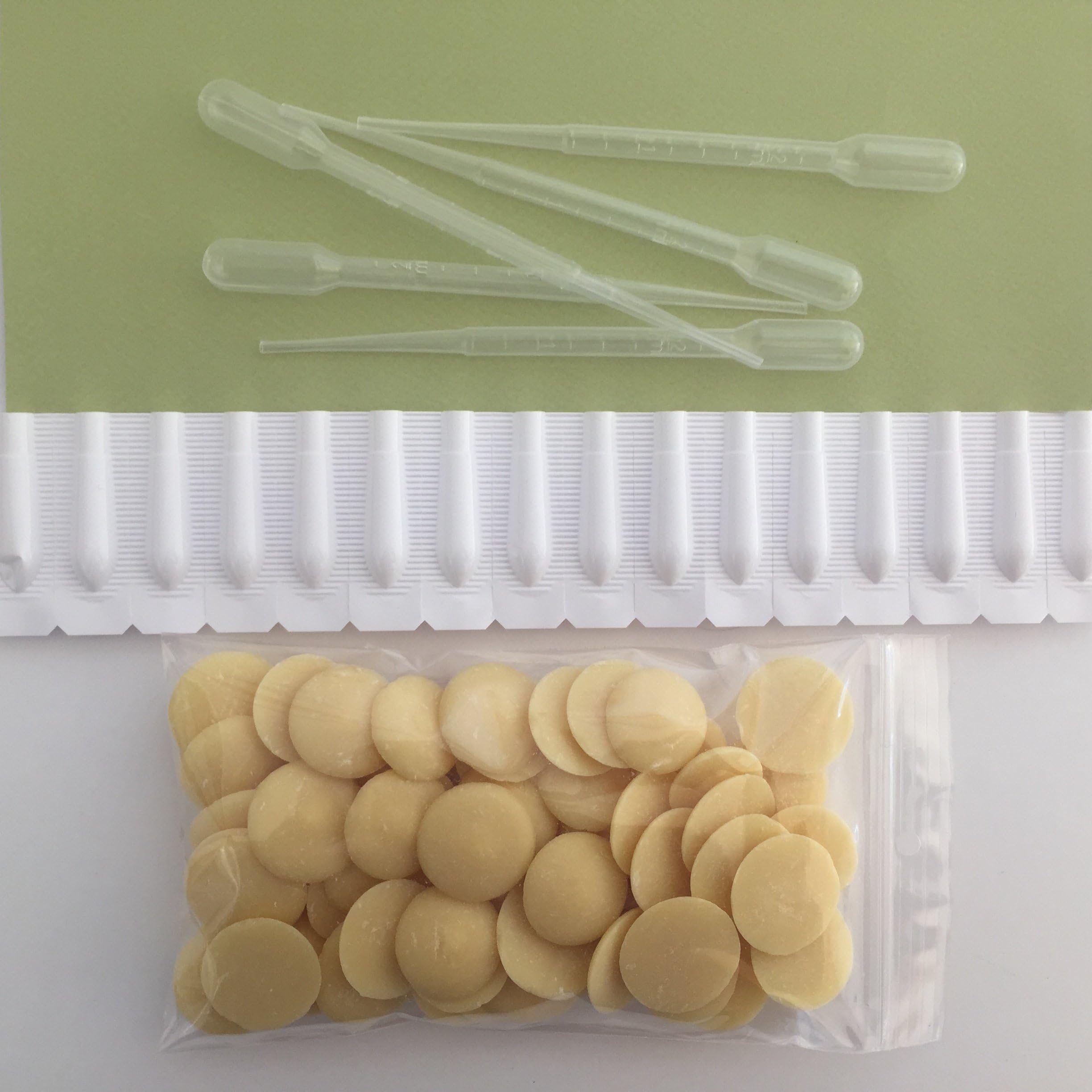 Suppository Mold + Making Kit. 2 ml molds (roll of 100) + Cocoa Butter + 2 ml Pipettes for Easy Filling