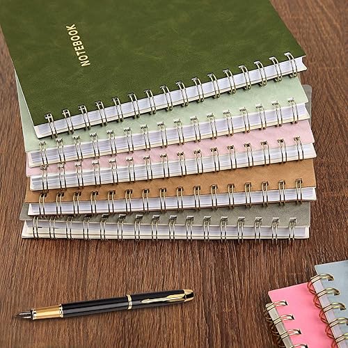 Miniatura 5 de Cuaderno de espiral, cuaderno de notas de gamuza con rayas universitarias con 160 páginas, tamaño A5, tamaño grande de 8.5 x 6.34 pulgadas, tapa