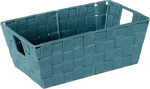 Miniatura 41 de Simplify Bolso grande con correa tejida Cesta de almacenamiento decorativa 2 asas Organización Armario Dormitorio Baño Guardería