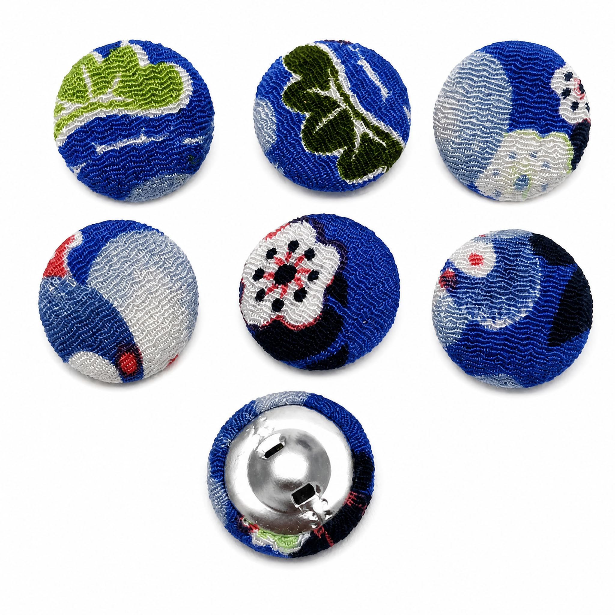 WDZDS Red Floral Fabric Covered Buttons with Metal Shank – Perfect for Sewing, Crafting, DIY Projects, and Scrapbooking