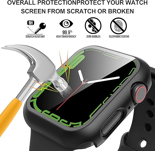 Miniatura 10 de Suoman - Paquete de 2 fundas protectoras de pantalla para Apple Watch de 1.732 pulgadas, para iWatch Series 8, 7, 6, 5, 4, Series SESE 2 de 1.732